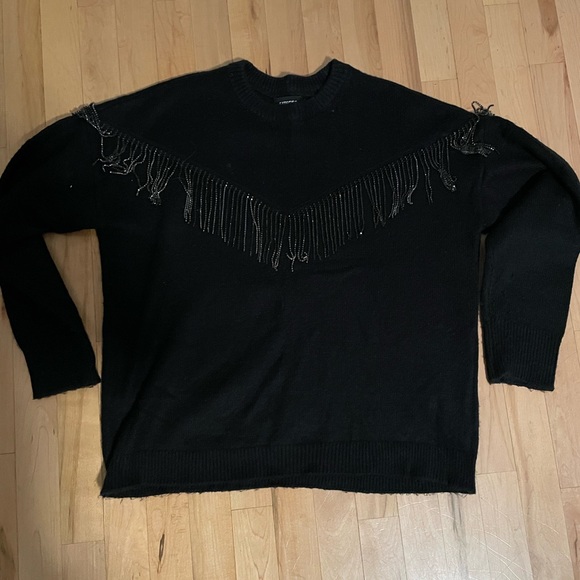 Express Rhinestone Fringe Sweater - Picture 3 of 3